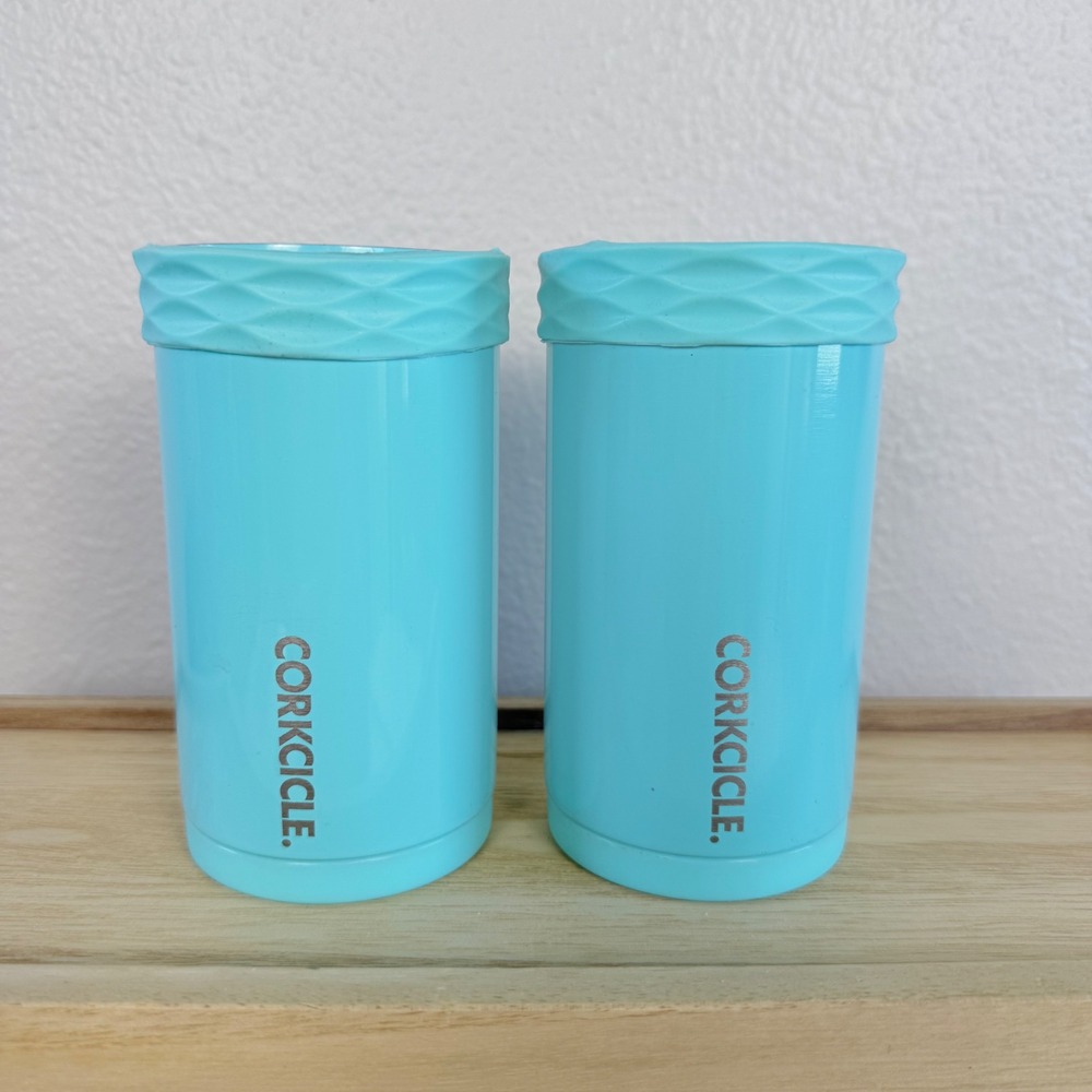 Corkcicle Arctican Can Cooler Set 12oz Turquoise Insulated Stainless Steel